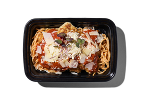 Chef-prepared halal chicken parmesan meal
