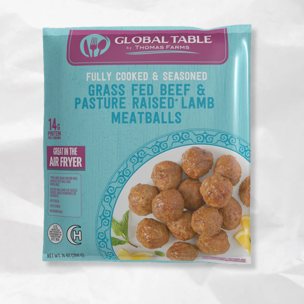 Fully Cooked & Seasoned Grass Fed Beef & Pasture Raised Lamb Meatballs