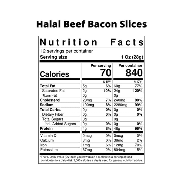 Halal Beef Bacon Slices - Boxed Halal